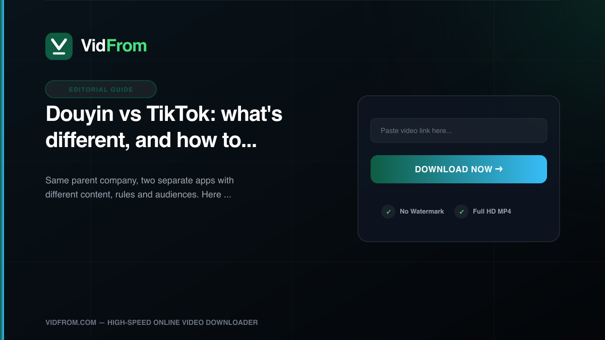 Douyin vs TikTok: what's different, and how to download from each