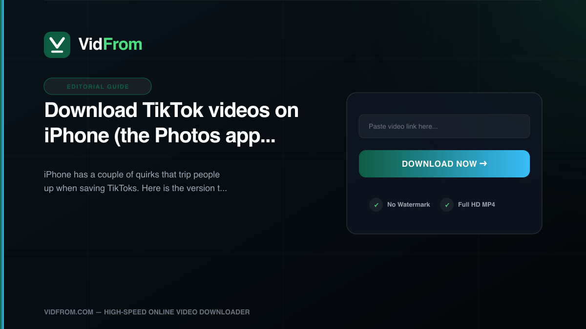 Download TikTok videos on iPhone (the Photos app way)
