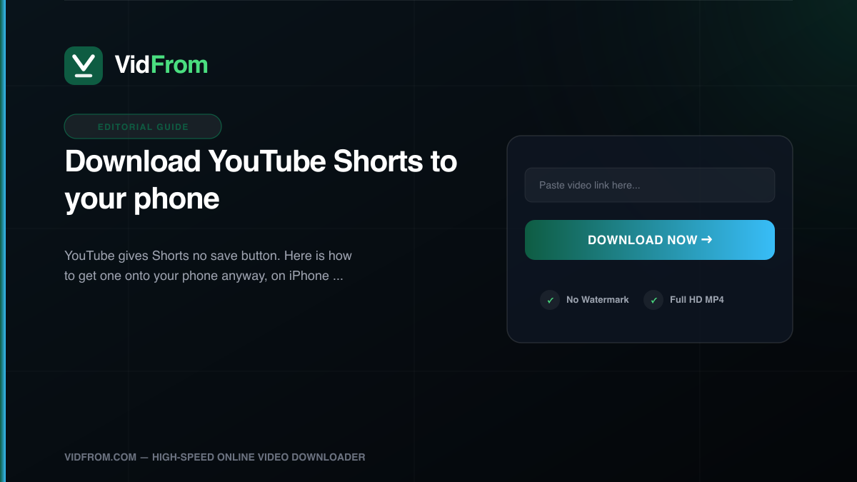 Download YouTube Shorts to your phone